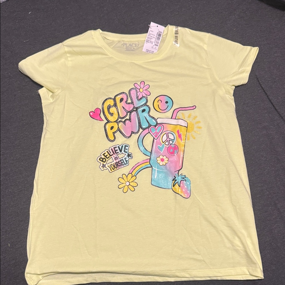 The Children's Place Light Yellow 'GRL PWR' Tee